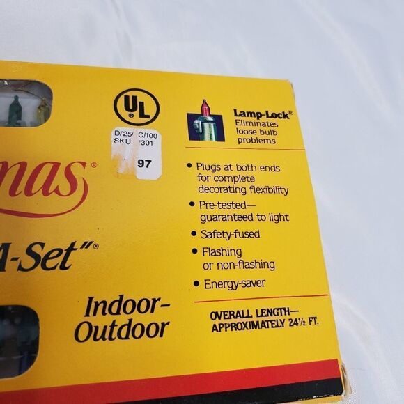 VINTAGE 80s/90s two sets energy saver multi color holiday string lite - Picture 7 of 10